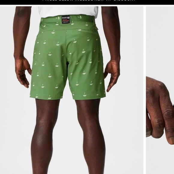 Fabletics Men's The High Side Chino Golf Short, Size 31 Neo Olive Fab Flag NWT - Picture 4 of 8